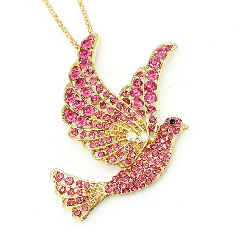 Statement Pink Dove Pendant NWT-